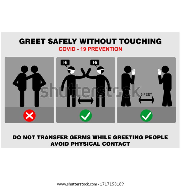 Greet Safely Without Touching Poster Banner Stock Vector (Royalty Free ...