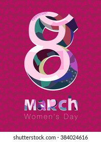 Greeting for 8 March  / international Women's day / paper cut / applique design