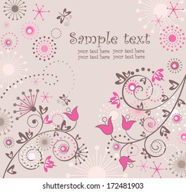 Greeting abstract floral card