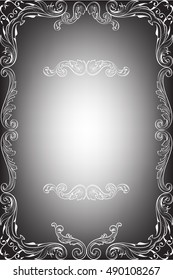 Greeting art nice ornate frame is on white
