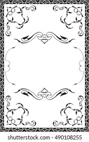 Greeting art nice ornate page is on white
