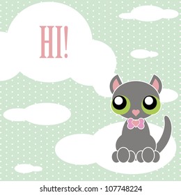 greeting baby card. vector illustration