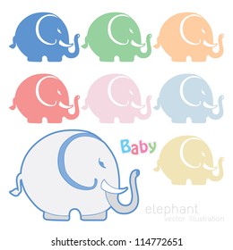 Greeting with a baby elements. Vector illustration.
