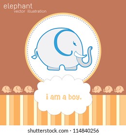 Greeting with a baby elements. Vector illustration.