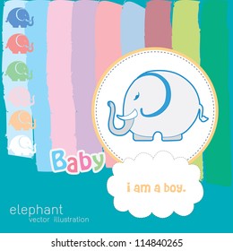 Greeting with a baby elements. Vector illustration.