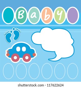 Greeting with a baby elements. Vector illustration.