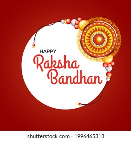 Greeting background with decorated rakhi for Raksha Bandhan (Bond of protection and care) – Indian festival of sisters and brothers.