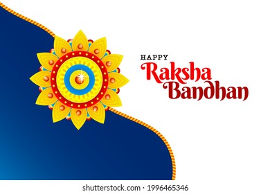 Greeting background with decorated rakhi for Raksha Bandhan (Bond of protection and care) – Indian festival of sisters and brothers.