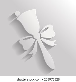 Greeting background with school bell on gray background
