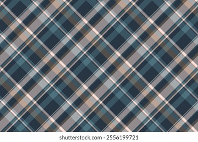 Greeting background texture vector, japanese plaid check seamless. Free fabric textile tartan pattern in cyan and grey colors palette.