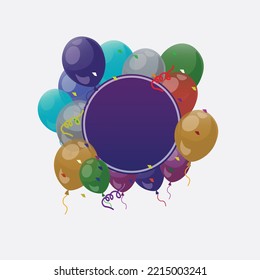 greeting with balloon background and space for text
