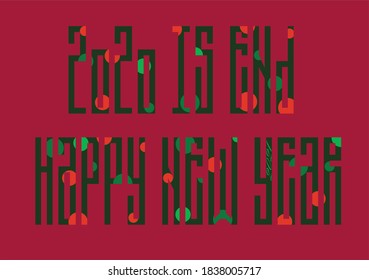Greeting banner with calligraphy  of the new year 2021
