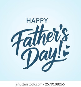 greeting banner or card with hand lettering Happy Father's Day. vector illustration isolated on white background