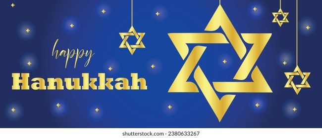 Greeting banner for Hanukkah celebration with David stars
