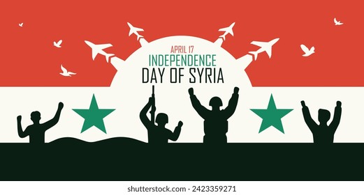 Greeting banner for Independence Day of Syria