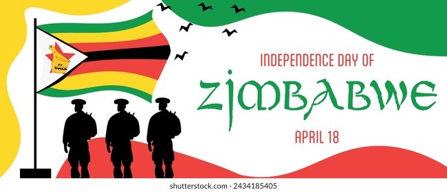 Greeting banner for Independence day of Zimbabwe