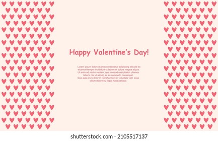 Greeting banner template, valentine's day card. Vector illustration.