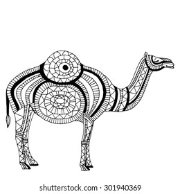 Greeting Beautiful card with camel. Frame of animal made in vector. Perfect cards, or for any other kind of design, birthday and other holiday.