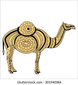 Greeting Beautiful card with camel. Frame of animal made in vector. Perfect cards, or for any other kind of design, birthday and other holiday.