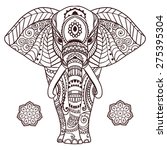 Greeting Beautiful card with Elephant. Frame of peacock made in vector. Perfect cards, or for any other kind of design, birthday and other holiday.Seamless hand drawn map with Elephant.