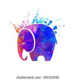 Greeting Beautiful card with Elephant. Frame of animal made in vector Elephant Illustration for design pattern textiles Hand drawn map with Elephant Bright print on t-shirt cup canvas and other object