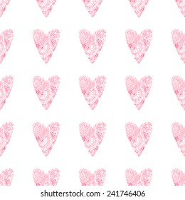 Greeting Beautiful pattern with heart. Card of heart made in vector. Perfect cards, romantic background for web pages or for any other kind of design, birthday and other holiday. Bright illustration