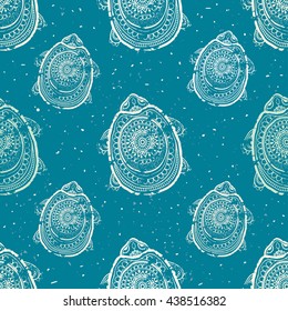 Greeting Beautiful pattern with turtle. 
