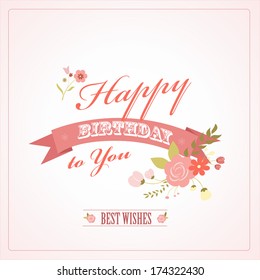 Greeting Birthday's day card, vector illustration