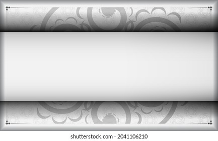 Greeting Brochure in white with black luxury ornament