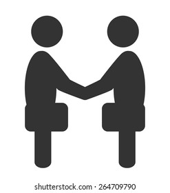 Greeting business handshake situation icon isolated on white background