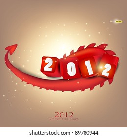 Greeting card. 2012 year of Dragon.