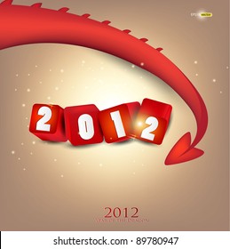 Tarjeta de felicitación. 2012 año de Dragon.