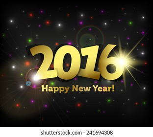 greeting card 2016 Happy New Year 