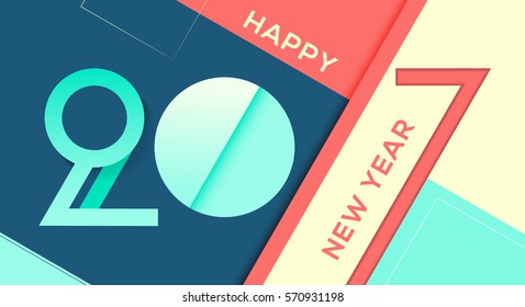 Greeting Card 2017. Happy New Year