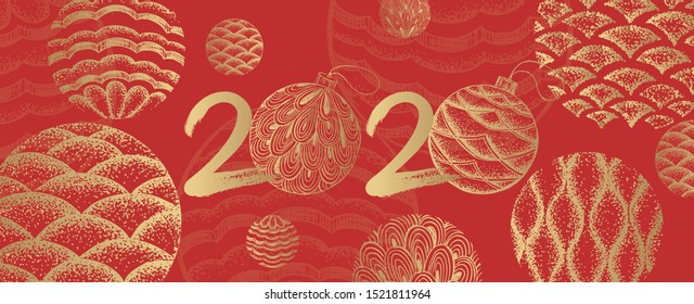 Greeting card. 2020 Chinese New Year.
