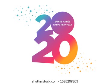 Greeting card for 2020 new year.
French text means happy new year