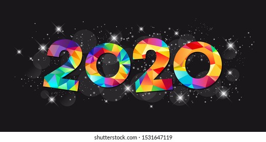 Greeting card for 2020 new year