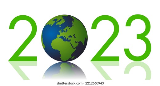Greeting card 2023, on environmental protection, ecology and the fight against climate change with renewable energy.