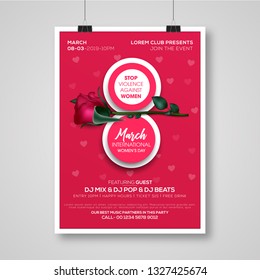  Greeting card for 8 March, happy women's day, mother's day background.  Flyer with place for text - Vector