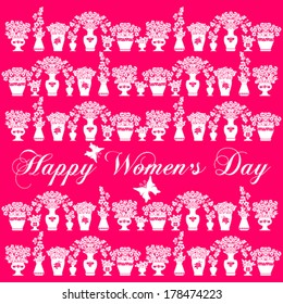 Greeting card with 8 March. Vector Version 