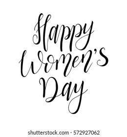 Greeting card for 8 March. Vector illustration. Lettering quote on Happy Women's Day. Vintage design for poster or banner