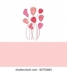 Greeting card with abstract calla lily flowers