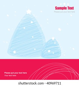 Greeting card with abstract Christmas tree