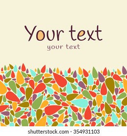 Greeting card of abstract colorful petals. Vector illustration