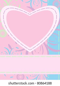 Greeting card with abstract flower pattern