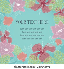 Greeting card with abstract flowers