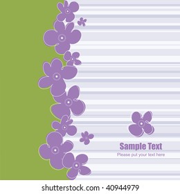 Greeting card with abstract flowers