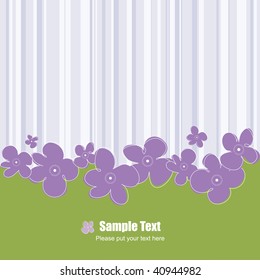 Greeting card with abstract flowers