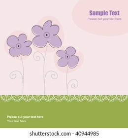 Greeting card with abstract flowers