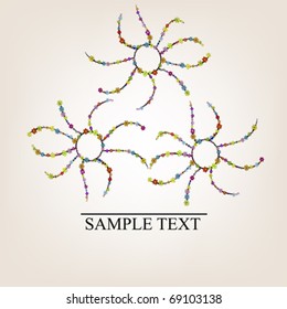 Greeting card with abstract flowers